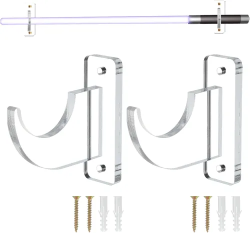 Miniatura 8 de uxcell Soporte de pared para espada, 1 juego de soporte de pared para sable de luz acrílico, soporte de pared para espada de sable de luz, soporte