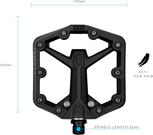 Miniatura 3 de Crankbrothers Stamp Pedales Planos MTB - Pedales de Bicicleta Ligeros, Versátiles y Duraderos de Tamaño Específico Negro
