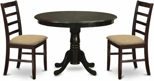 Miniatura 16 de East West Furniture HLAN3-BCH-C - Juego de mesa de comedor, 3 piezas