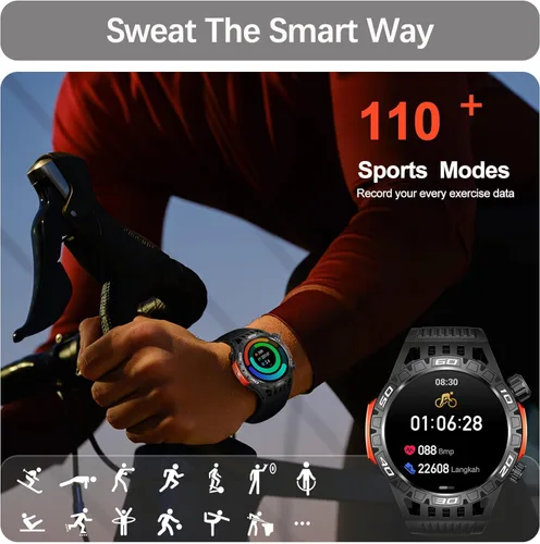 Miniatura 2 de Military Smart Watch for Men 1.46" Outdoor Tactical Sports Smartwatch with Answer/Make Call,Fitness Watch,Blood Oxygen,Heart Rate and Sleep Monitor