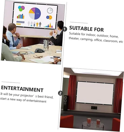 Miniatura 4 de BESPORTBLE Portable Foldable Projector Screen HD Projection Movie Screen for Open-Air Theater Home Theater Classroom Office Conference Presentations