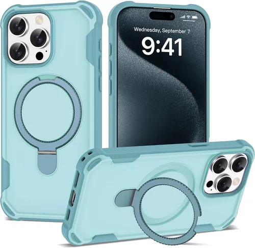 Miniatura 32 de Funda compatible con iPhone 12 y 12 Pro de 6.1 pulgadas con soporte de anillo magnético [protección militar contra caídas] [compatible con MagSafe]