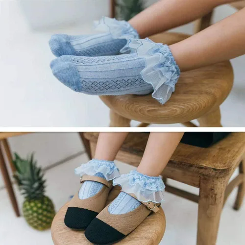 Miniatura 6 de Juebm Infant Baby Girls Ruffle Socks Toddler Dress socks,Pack of 356 Baby Frilly Lace Ankle Socks