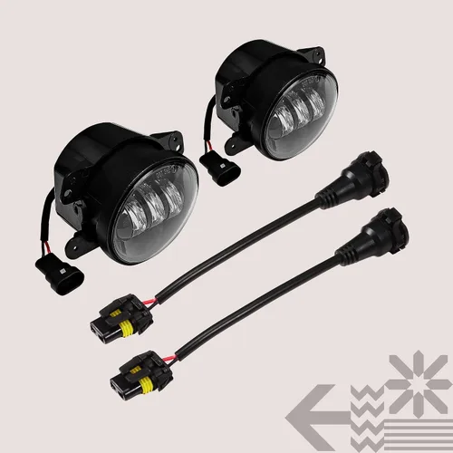 Miniatura 8 de TRUE MODS Luces antiniebla LED de 4 pulgadas 60W color ámbar de repuesto para parachoques delantero de plástico de Jeep Wrangler JK JKU 2007-2018