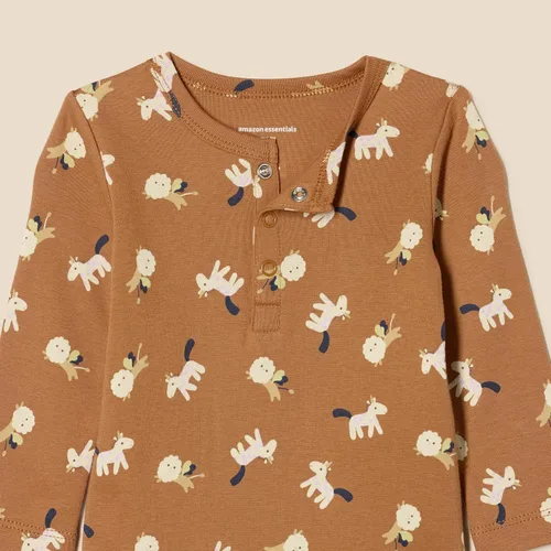 Miniatura 3 de Tienda Essentials Body Henley unisex de manga larga para bebés, paquete de 2