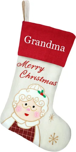 Miniatura 11 de Juego de 3, medias de Navidad personalizadas de 18 pulgadas con tecnología de bordado, diseños de Papá Noel, muñeco de nieve y renos para decoración