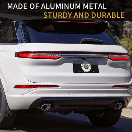 Miniatura 9 de Placa de matrícula retro Daisy, placa de matrícula delantera decorativa para el auto, placas de matrícula novedosas de aluminio, etiqueta de a-5