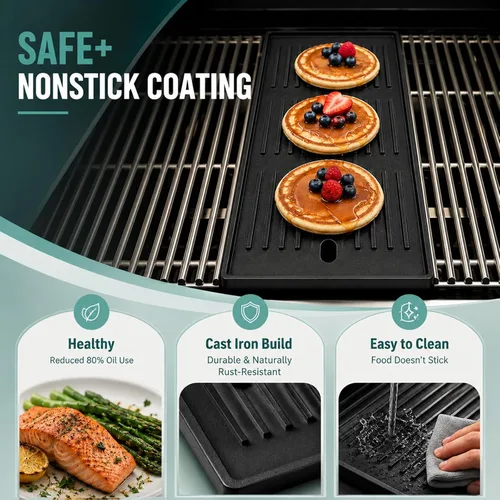 Miniatura 7 de SafBbcue Piezas de recambio mate de la plancha del hierro fundido para Charbroil infrarrojo comercial 463242715 463242716 463234413 463234614
