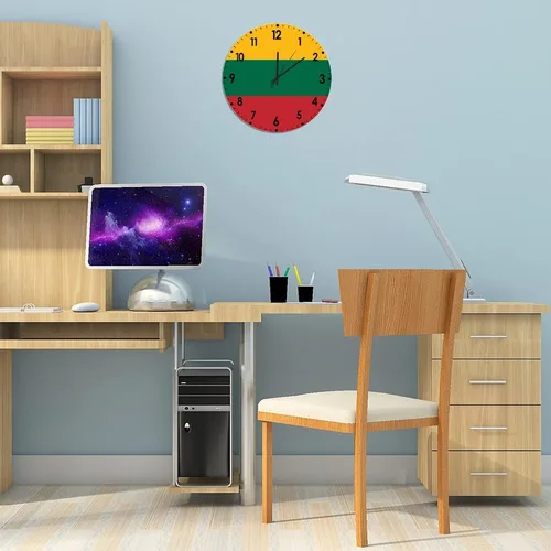 Miniatura 396 de Cheyan Reloj de pared con bandera de Canadá de 12 pulgadas, silencioso, sin tictac, de PVC, funciona con pilas, reloj redondo decorativo, regalo