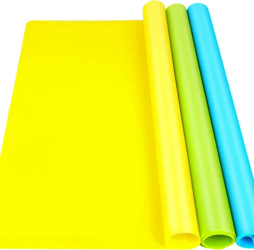 LEOBRO Alfombrillas de silicona, 3 alfombrillas de silicona para manualidades, moldes de resina, tapete de masa de juego, tapete de silicona