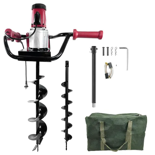 Miniatura 8 de Excavadora eléctrica de 1500 W, taladro de tierra de broca de 6 pulgadas y 4 pulgadas, ideal para excavación de agujeros de postes, perforación