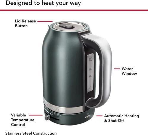 Miniatura 2 de KitchenAid Hervidor eléctrico de 1.7 litros, KEK1701, negro mate