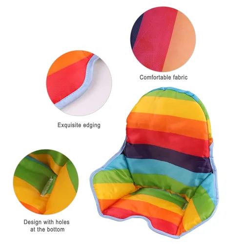 Miniatura 5 de twoworld Cojín para silla alta Antilop, funda de asiento para silla alta de bebé, cojín para silla alta antilop, resistente al agua (rayas arcoíris)