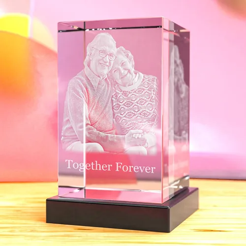 Miniatura 8 de Crystal Clear Memories Foto de cristal 3D, personalizada con tu propia foto para mamá, papá, hombres, mujeres, imagen grabada con láser 3D, grabado