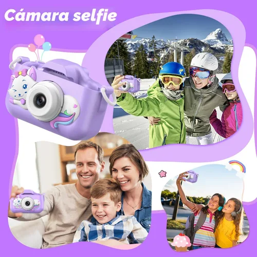 Miniatura 3 de Goopow - Cámara de selfie digital para niños, juguete de cámara de video para niñas de 3 a 9 años con cubierta protectora, regalos de Navidad