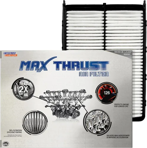 Miniatura 57 de Filtro de aire de motor Spearhead MPG Defense Max Thrust para vehículos de todo kilometraje, se adapta como el OEM, restaura MPG y aceleración