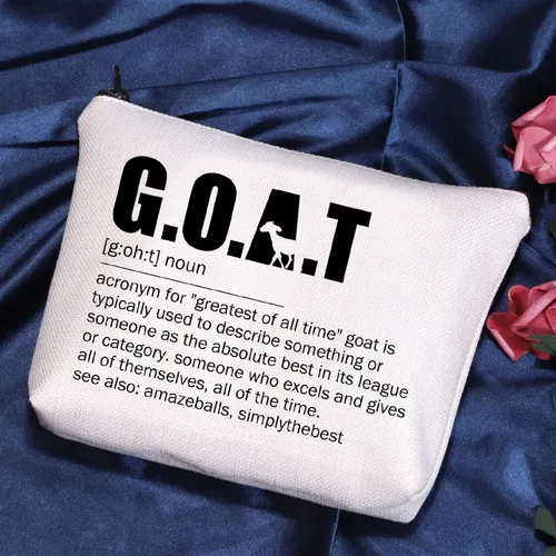 Miniatura 7 de POFULL Regalos para personas especiales, regalo inspirador para cabras, Bolsa de cosméticos G.O.A.T