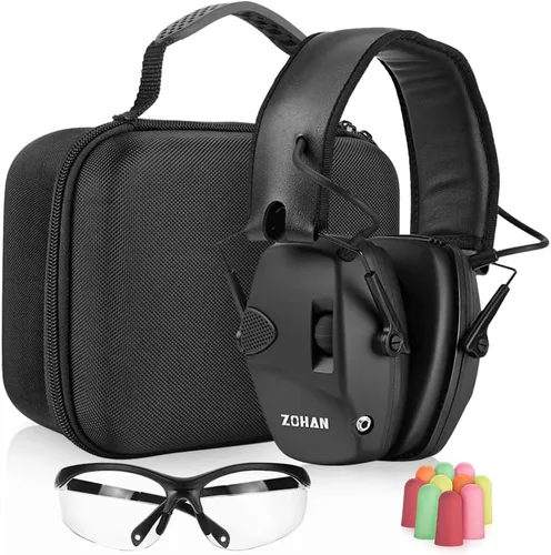Miniatura 11 de ZOHAN EM054 Electronic Ear Protection for Shooting Range with Sound Amplification Noise Reduction, Ear Muffs for Gun Range a1-Negro