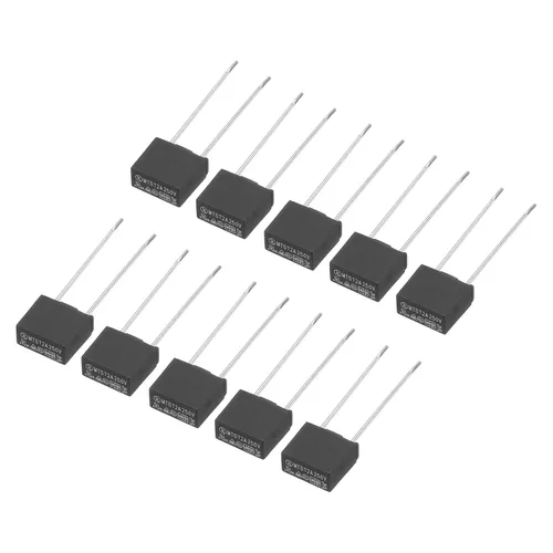 Miniatura 11 de uxcell 30pcs DIP montado en miniatura cuadrado lento golpe micro fusible para piezas electrónicas PCB LCD reparación, 1.6A 250V, negro