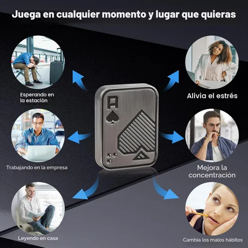 Miniatura 2 de Deslizador de Dedos, Carta de Póker de Metal, Clicker de Dedos, Juguetes de Dedos para Adultos, Alivian el Estrés, la Ansiedad, el TDAH, Regalo
