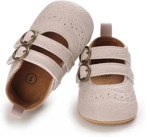 Miniatura 8 de Mary Jane - Zapatos planos de vestir para bebé, zapatos para recién nacidos, antideslizantes, de piel sintética, para fiesta, escuela, boda