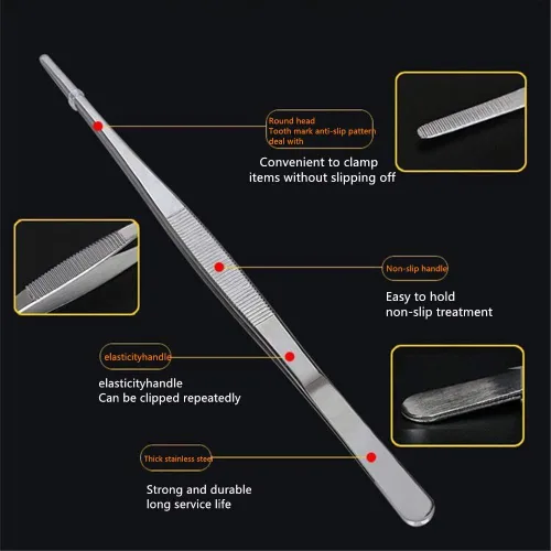 Miniatura 7 de Aniso Pinzas largas – Pinzas de cocina dentadas de precisión para barbacoa y cocina (12 pulgadas)