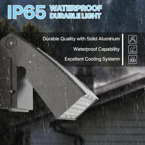 Miniatura 4 de HYPERLITE Paquete de pared LED: 40W 3000K Luces de pared LED al aire libre con fotocélula del anochecer al amanecer, 5200lm ETL Listado Paquetes