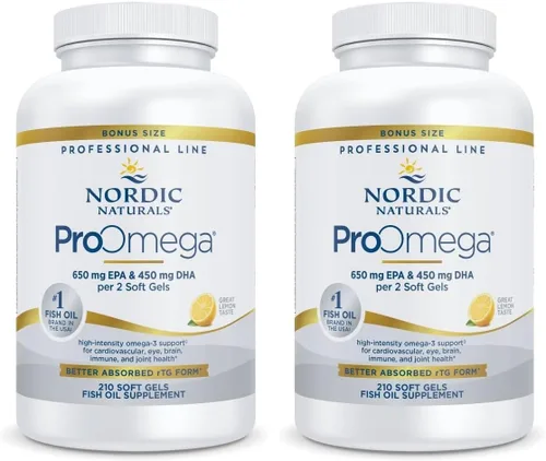 Miniatura 8 de Nordic Naturals ProOmega, sabor a limón, 210 geles suaves, 1000 mg de omega-3, aceite de pescado de alta potencia con EPA y DHA, promueve la salud
