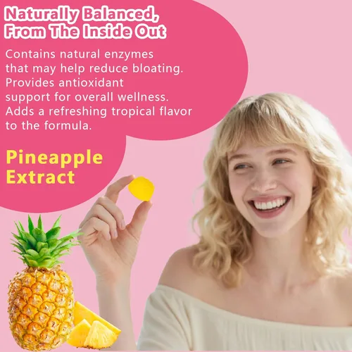 Miniatura 2 de Gomitas de probióticos vaginales femeninos, apoyan el equilibrio del pH y la salud digestiva, olmo resbaladizo para mujeres, sin suagr, veagn, sabor