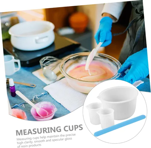 Miniatura 9 de TEHAUX 2 juegos de moldes de silicona kits de resina moldes para resina silicona taza medidora moldes de resina tazas medidores de resina