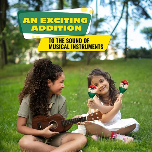 Miniatura 9 de Maracas grandes de madera para adultos, juego de instrumentos de percusión duraderos de 9.6 pulgadas, diseño colorido, sonido vibrante, para música