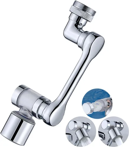 Miniatura 7 de Accesorio de rociador de grifo 1080, extensor de fregadero multifuncional con giratorio, aireador de cocina y accesorio para fregadero de baño