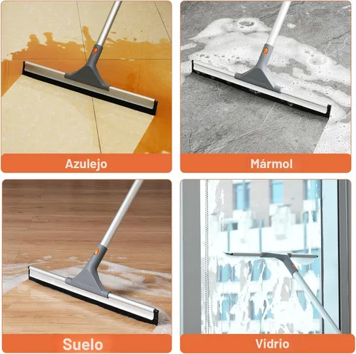Miniatura 3 de Eazer Escoba de rasqueta para suelo: cepillo de limpieza de servicio pesado con poste de aluminio extensible de 50.3' y hoja de goma para cocina