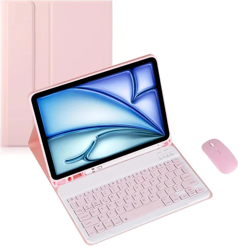 Miniatura 40 de Funda de teclado para tableta Samsung Galaxy Tab A8 X200/X205 de 10.5 pulgadas, cubierta protectora de teclado con soporte multiángulo, borde de Azul