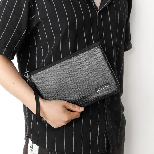 Miniatura 7 de Bolsa de dinero ignífuga (2000℉), bolsas de documentos ignífugas, bolsa de efectivo bancario con cremallera y correa, adecuada para documentos A5