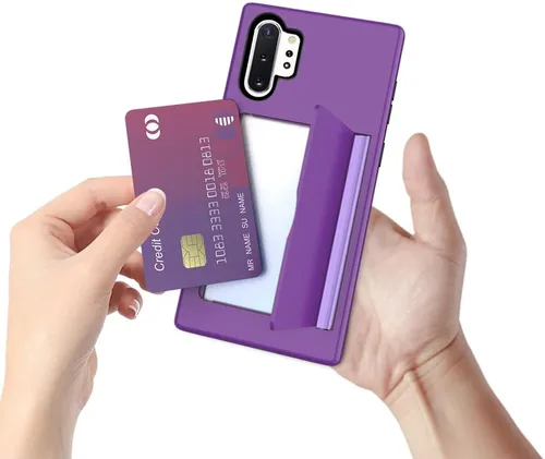 Miniatura 4 de Asuwish Funda para teléfono Samsung Galaxy Note 10 Plus Glaxay Note10+ 5G con protector de pantalla y soporte para tarjeta de crédito híbrido Gaxaly