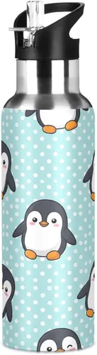 Miniatura 8 de Stainless Steel Vacuum Insulated Water Bottle 20 Oz, BPA-Free Sports Water Bottle for Gym Outdoor Travel School, Cute Cartoon Penguins Blue
