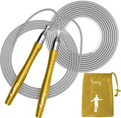 Miniatura 6 de Cuerda de saltar, cuerda de saltar pesada de alta velocidad - Calidad premium sin enredos - Diseño autobloqueante sin tornillos - Cuerdas de saltar