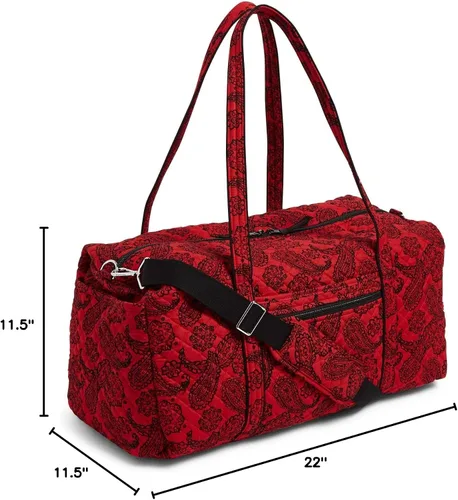 Miniatura 6 de Vera Bradley Women's Cotton Collegiate Large Travel Duffle Bag (Multiple Teams Available)