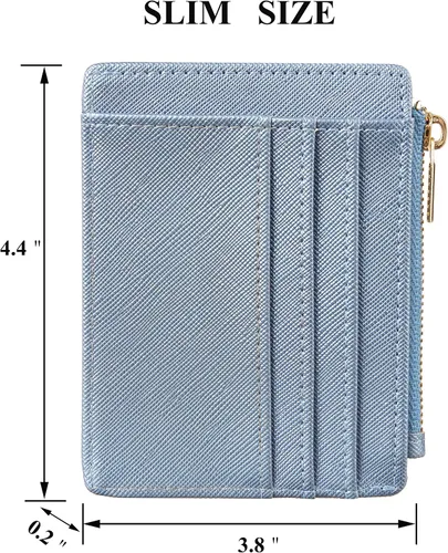 Miniatura 6 de Sodsay Estuche para tarjetas, cartera delgada con bolsillo frontal, para mujer, sujetatarjetas con llavero