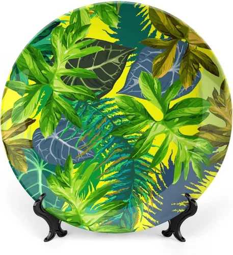 Miniatura 12 de Plato decorativo de 6 pulgadas, artesanía de cerámica turquesa, patrón floral antiguo de cachemira, estampado clásico de Oriente Medio, para colgar