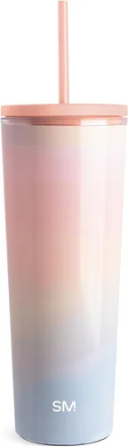 Miniatura 4 de Simple Modern - Vaso de plástico con tapa y pajita Tazas reutilizables libres de BPA para café helado, vaso para batidos de doble pared Regalos