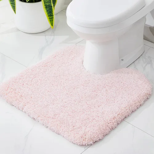 Miniatura 50 de Disolla Alfombras pequeñas para baño 17x24 antideslizante, alfombra de baño blanca esponjosa para el suelo del baño, lavable a máquina, alfombra