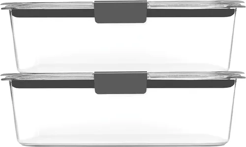 Miniatura 6 de Rubbermaid 2118315 Brilliance 1991158 - Recipientes de vidrio para almacenar alimentos de 8 tazas con tapas, paquete de 2 (4 piezas en total)