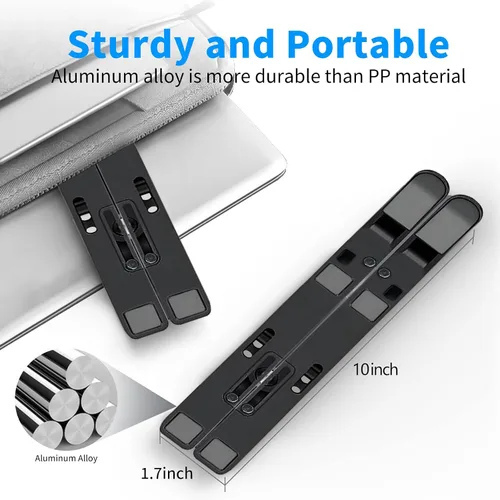 Miniatura 3 de Soporte para Portátil para Escritorio, Diseño Ergonómico Ajustable de Aluminio Plegable y Portátil Soporte para Computadora, Compatible con MacBook