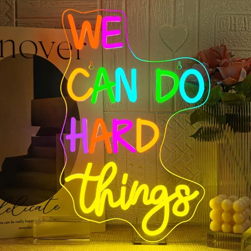 Miniatura 16 de Letrero de neón con texto en inglés «Where The Magic Happens», luz LED blanca cálida para decoración de pared, letras alimentadas por USB, luz