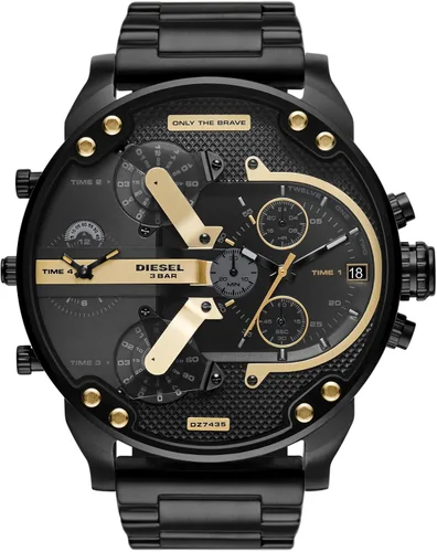 Miniatura 9 de Diesel Mr. Daddy 2.0 - Reloj de hombre con cronógrafo de tamaño extra grande y correa de acero inoxidable, silicona o cuero