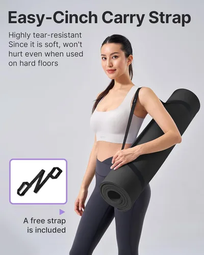 Miniatura 6 de YOTTOY Tapete de Yoga, Tapete de Yoga Extra Grueso (1/2 pulgada), Tapete Profesional de TPE para Ejercicio, Tapete de Entrenamiento Antideslizante
