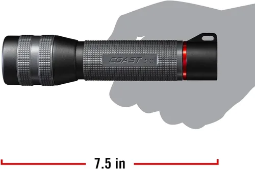 Miniatura 10 de Coast GX30 - Linterna LED de 2300 lúmenes impermeable de doble alimentación alcalina y recargable con enfoque giratorio, tapa antivuelco y mango