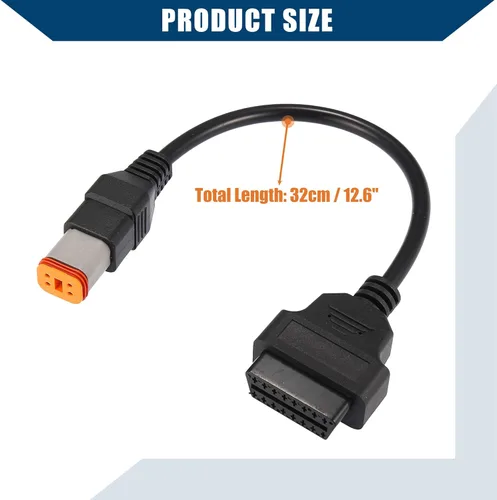Miniatura 5 de Cable adaptador de escáner de diagnóstico de 4 pines a OBD2 para Harley / motocicleta interior OBDII de 16 pines a 4 pines para leer información